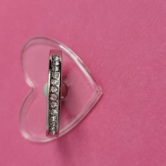 Heart Shaped Clear Cell Phone Ring Holder - Picture 1 of 9